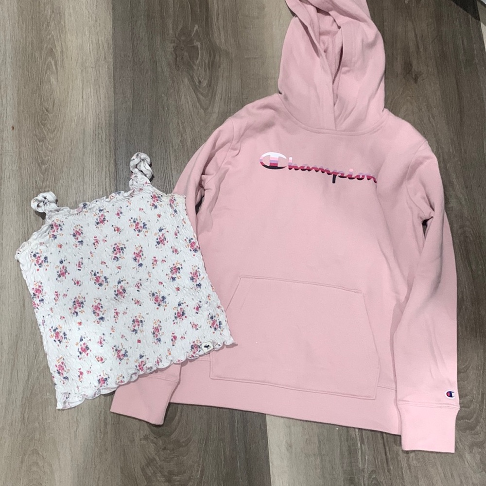 Abercrombie kids shirt and champion hoodie in good condition